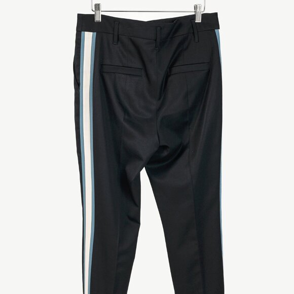 Dorothee Schumacher Black Wool Cropped Tuxedo-Stripe Trousers - Picture 2 of 11